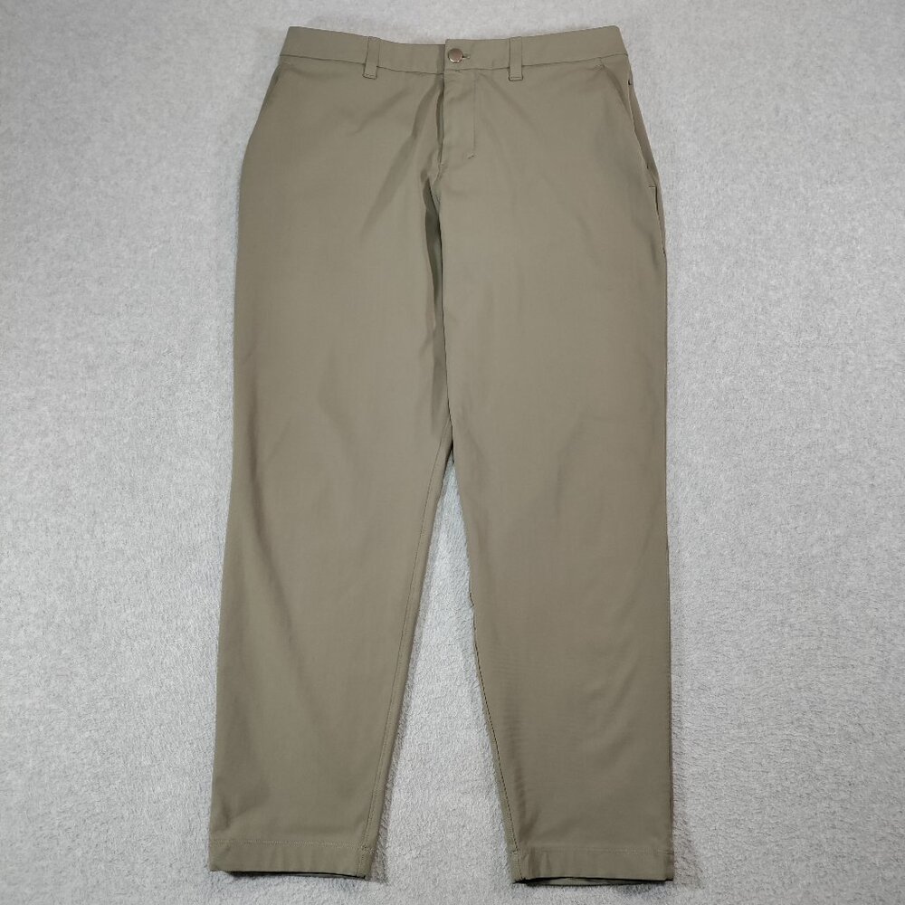 Lululemon ABC Slim-Fit Trouser Men 35 Khaki Warpstreme Athleisure